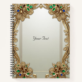 Caderno Ornado Dourado Elegante