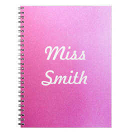 Caderno personalizado alguma faísca cor-de-rosa