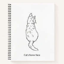 Caderno Personalizado com Arte Minimalista de Gato