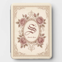 Caderno Personalizado com Monograma de Rosa Vintag