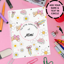 Caderno Personalizado com Nome das Crianças Kawaii