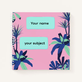Caderno personalizado de assunto floral estético