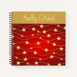 caderno personalizado de estrelas cintilantes