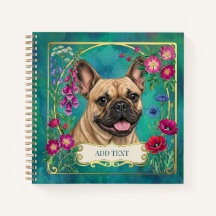 Caderno Personalizado de French Bulldog Bege