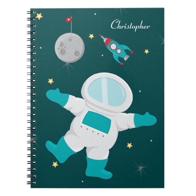 Caderno personalizado do astronauta do espaço (Frente)