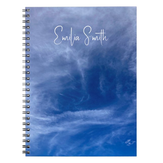 Caderno Personalizado Elegante Azul Céu (Frente)