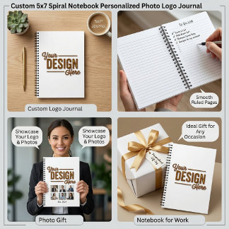 Caderno Personalizado Espiral 5x7 com Foto e Logot