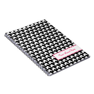 Caderno personalizado espiral de Houndstooth