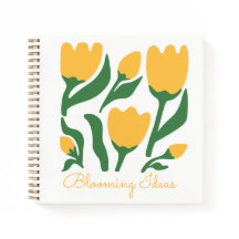 Caderno Personalizado Estética de Tulipas Amarelas