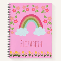 Caderno Personalizado Infantil Menina Arco-íris Ro