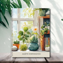 Caderno Personalizado Jardim Botânico Aquarela