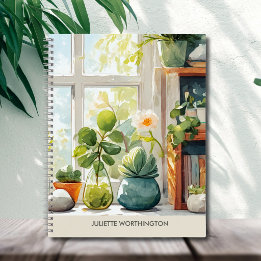 Caderno Personalizado Jardim Botânico Aquarela