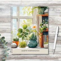 Caderno Personalizado Jardim Botânico Aquarela