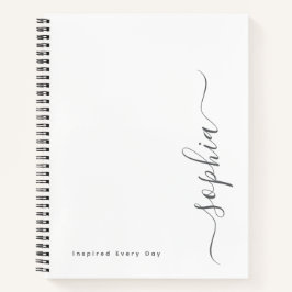 Caderno Personalizado Minimalista Nome Espiral 