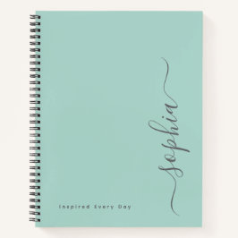 Caderno Personalizado Minimalista Nome Espiral 