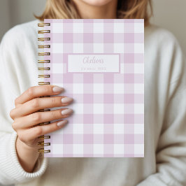 Caderno Personalizado Xadrez Rosa