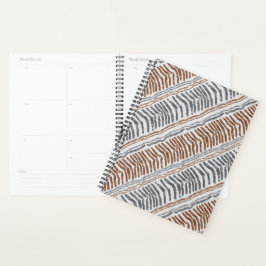 Caderno Planejador Listrado Tribal Boho