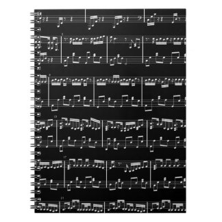 Caderno preto da partitura