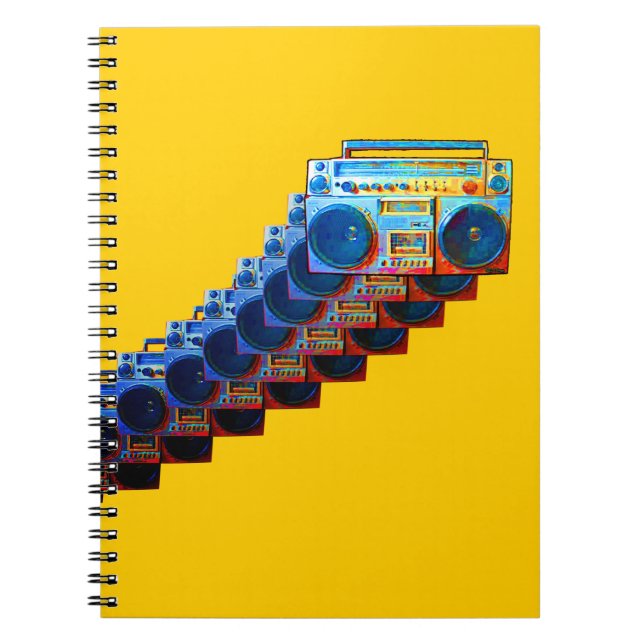 Caderno retro de Boomboxes (Frente)
