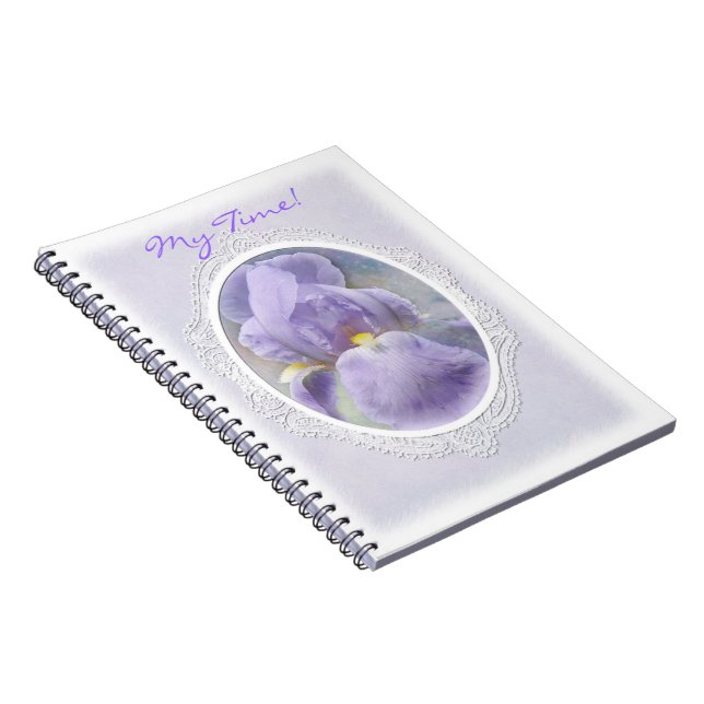 Caderno roxo Pastel da íris (Lado Direito)