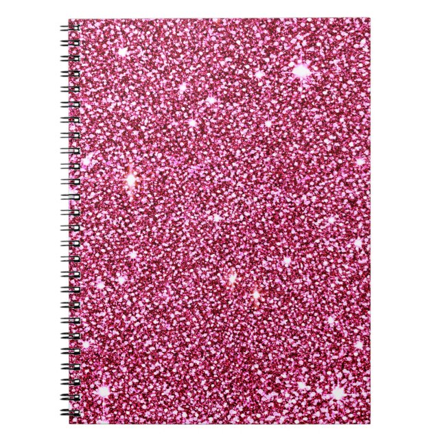 Caderno Sparkly do brilho do rosa quente (Frente)