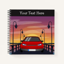 Caderno Sunset Drive - Diário Fofo de Viagem de Ca