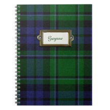 Caderno verde e azul da xadrez de Tartan
