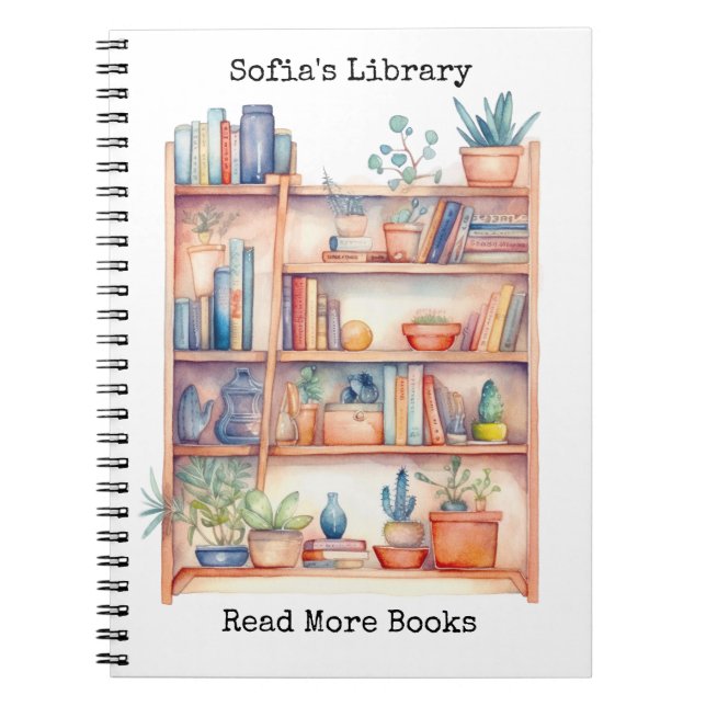 Cadernos de água-forte de biblioteca personalizado (Frente)