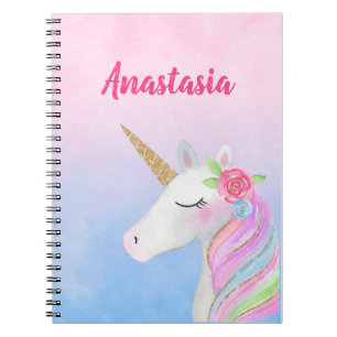 Cadernos do unicórnio (personalizados com nome)