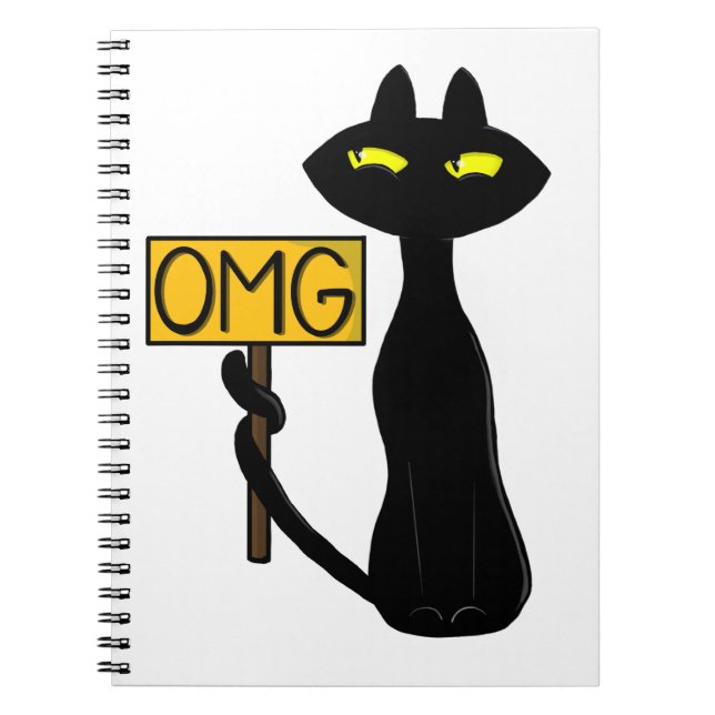 Cadernos engraçados "OMG" do Bad Boogie -O Gato- (Frente)