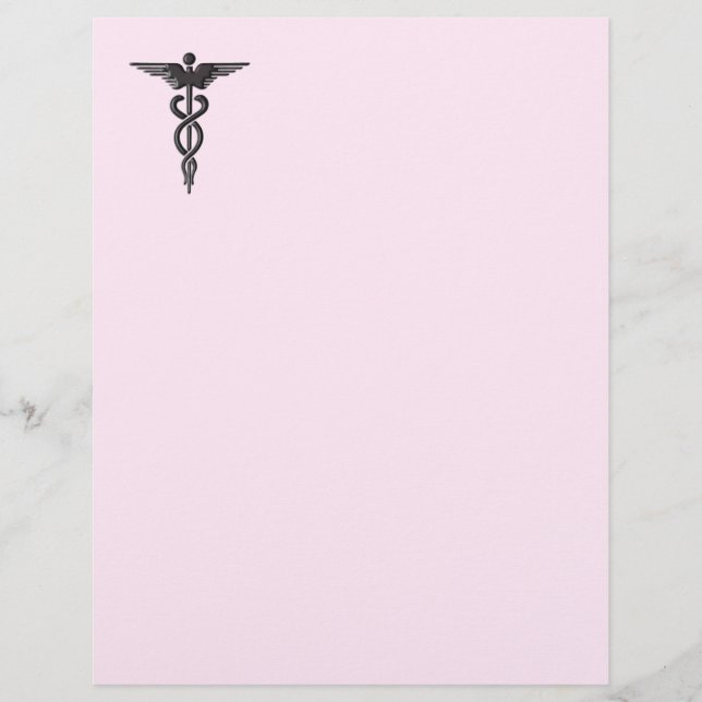 Caduceu Médico em Rosa (Frente)