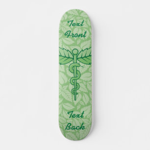 Caduceus com Folhas de Fundo do skate