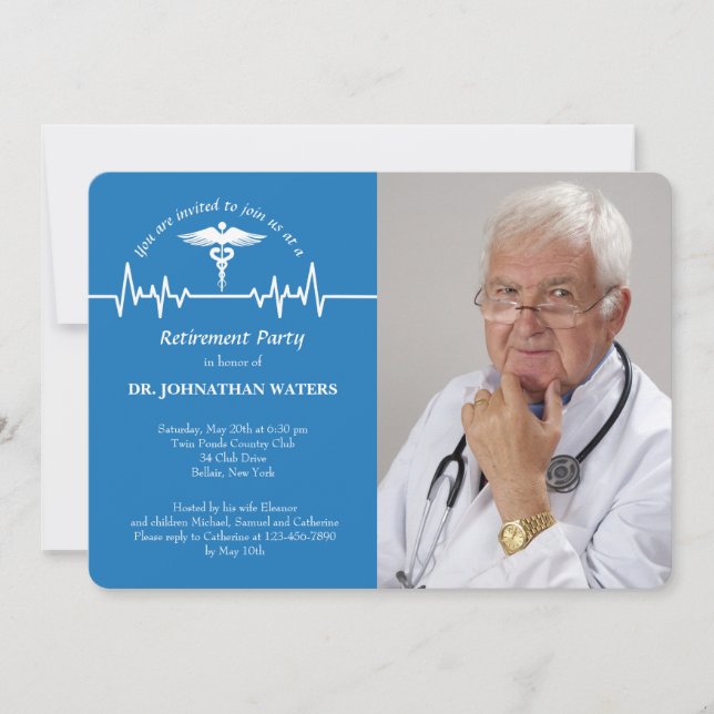 Caduceus e linha de vida convite da foto (Frente)