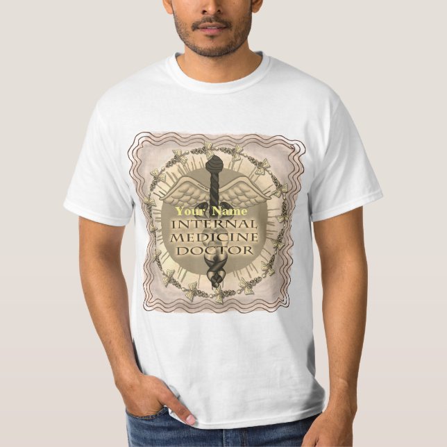 Caduceus Medicina Interna Medicina Médica T-Shirt (Frente)