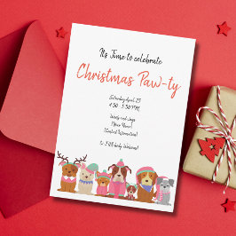 Cães bonitos Convite Pawty Natal