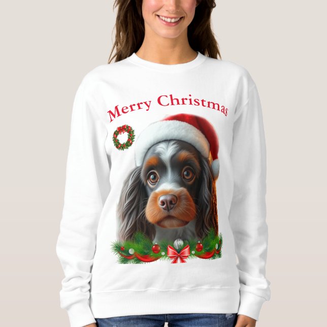 Cães bonitos T-shirts de Natal (Frente)