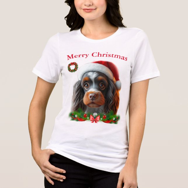 Cães bonitos T-shirts de Natal (Frente)