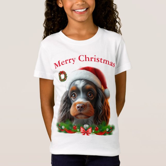 Cães bonitos T-shirts de Natal (Frente)