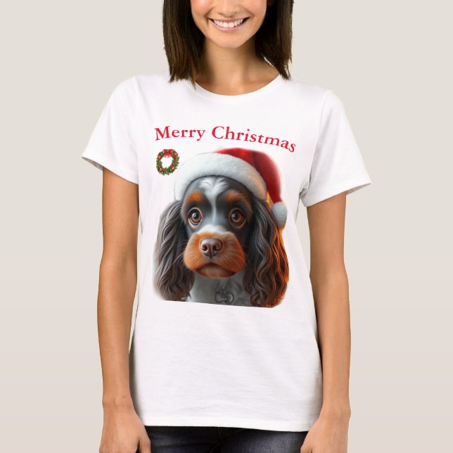 Cães bonitos T-shirts de Natal (Frente)
