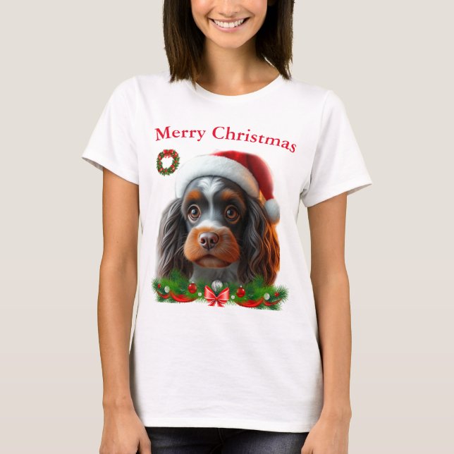 Cães bonitos T-shirts de Natal (Frente)