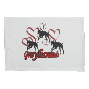 Cães De Greyhound E Corações Vermelhos