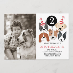 Cães e cartões de agradecimentos pretos da foto 