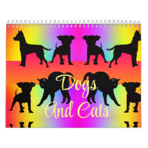 Cães E Gatos Calendário De 12 Meses