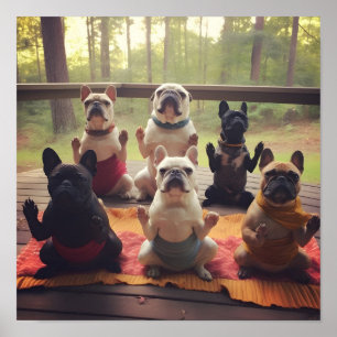 Cães fazendo yoga digital impressão