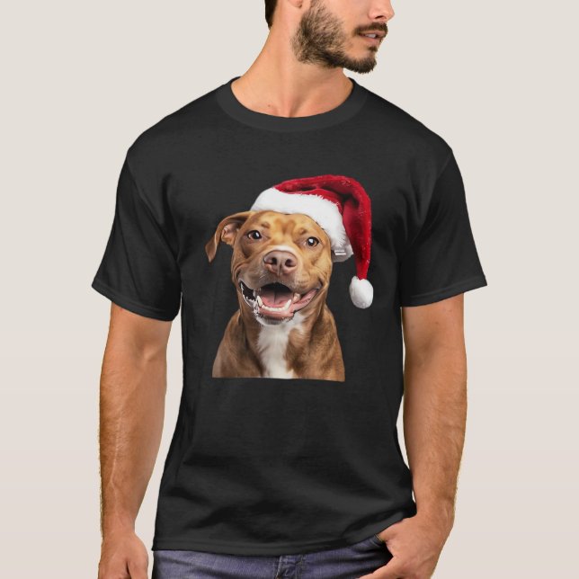 Cães Felizes no Natal Cães Engraçados Camiseta Clá (Frente)