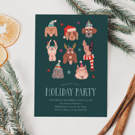 Cães Festivos Convite de festas de Natal