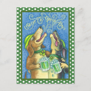 CÃES IRLANDESES, RUA. CARTÃO POSTAL DO DIA DE PATR