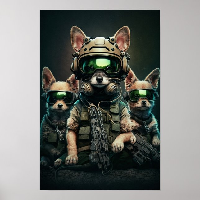 Cães Militares de poster Art (Frente)