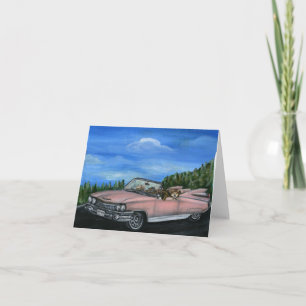 Cães Que Conduzem Cartões De Nota De Carros Retroa