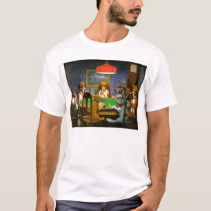 Cães que jogam o t-shirt do póquer